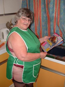 Granny inserts vegetables in to pussy